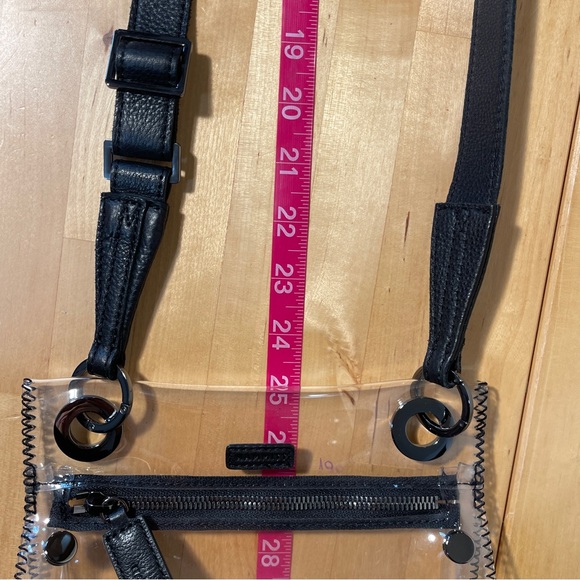 Hammitt Tony Small Bag Clear Plastic / Black Leather / Gunmetal Hardware - Picture 14 of 15